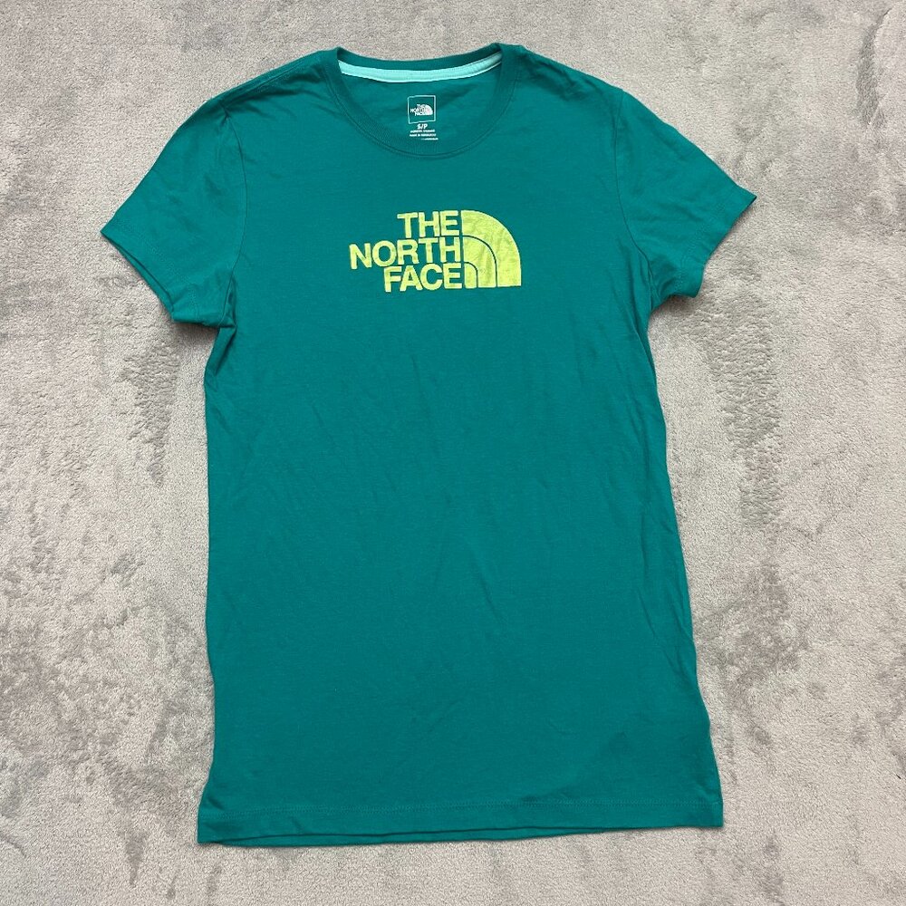 The North Face Women Short Sleeve Crewneck T-Shirt Green Casual Size Small